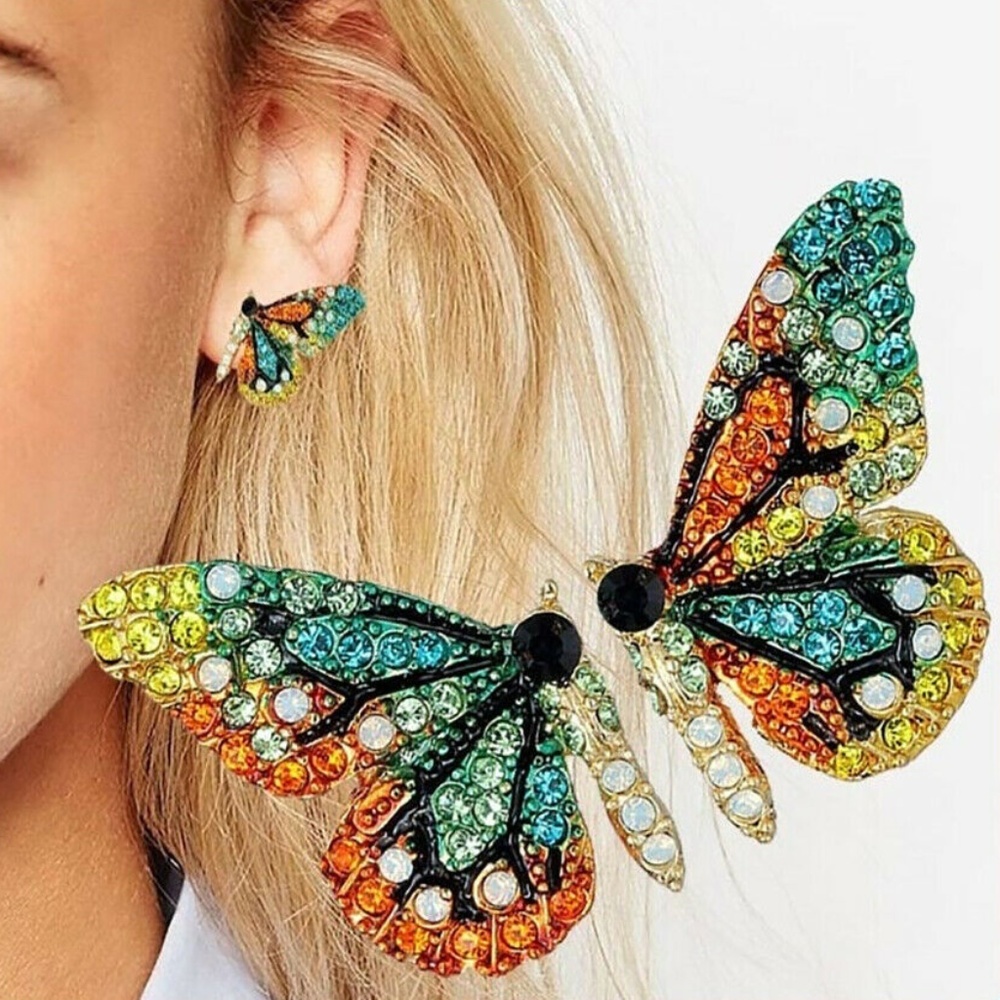 Asymmetrical Butterfly Earrings NWT-